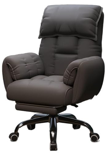 Sessel mit Rollen Höhenverstellbar mit Ausziehbarer Fußstütze Computerstuhl aus Stoff mit Verstellbarer Rückenlehne Kann Um 360° Gedreht für Wohnzimmer, Schlafzimmer(Gray)