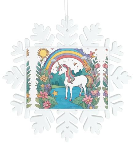 Einhorn-Schneeflocken-Dekorationen – Weihnachtsschmuck, perfekt für Urlaub, Hochzeit, Party und Heimdekoration