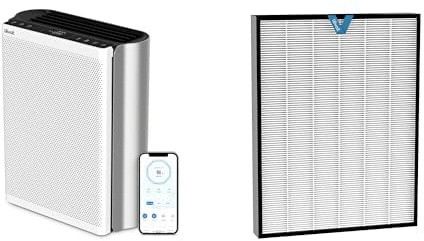 LEVOIT Luftreiniger HEPA Filter für Allergiker & 1Pack Ersatzfilter für Luftreiniger Everest, Echter HEPA-filter