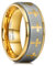 King Will 8mm Tungsten Wedding Band for Men Women Lord's Prayer Cross Ring Silver and Gold Men's Rings P 1/2