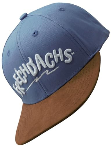 Kinder Snapback Cap Frechdachs (Junior, Kids, optimale Passform, Kappe, Jungs, Unisex) (DE/NL/SE/PL, Alter, Einheitsgröße, Blaugrau)