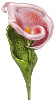 Rosa Calla-Lilien-Brosche, Blume, Anstecknadel für Mädchen, Frauen, Party, Hochzeit, Kleid, Schal, Tasche, Zubehör, elegantes Dekor, 30 x 56 x 13 mm, Einheitsgröße, Metall