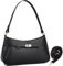 Myhozee Kleine Handtasche Damen Umhängetasche Schwarz Crossbody Bag Damen Mit 2 Schultergurten Elegant Tasche Schultertasche Handbags Top Zip Hobo Shoulder Bag für Frauen Women Dating Party Einkaufe