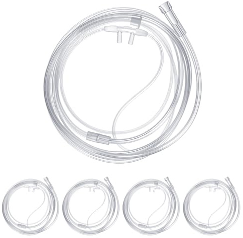 Oxygen Nasal Cannula with Tubing Standard Connector Soft Material for Long Term Oxygen Therapy Patients Crush Kink Resistant