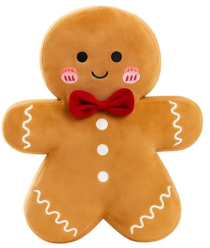 DvBCNMe Lebkuchen Kissen,Weihnachtskissen,17 cm Größe Weihnachts Kissen, Kissen Weihnachten,Weihnachten Kissens, Geschenk Für Kinder Und Familie Dekoratives Kissens,Für Wohnzimmer, Bett, Auto