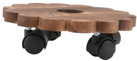 Homoyoyo Universeller Runder Pflanzenroller aus Massivem Holz mit Drehbaren Ø Stabiler Blumentopf untersetzer für Einfaches Verschieben von Blumentöpfen Innen und Außen Langlebig und