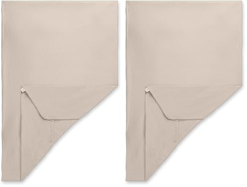 hauck Travel Bed Mattress Cover, Beige - Baby Spannbettlaken 60x120 cm für Reisebettmatratzen - Baby Matratzenbezug Baumwolle Musselin - 60° C Maschinenwäsche - Babybettlaken mit Gummizug