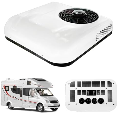 ANAAMAYL Dachklimaanlage, Dachmontage Mit Verstellbarem Luftstrom Und Digitaler Steuerung, Klimaanlage Wohnmobil Konzipiert Für Lange Fahrten Und Urlaube, Weiß (Nur Kühlung, 12V)