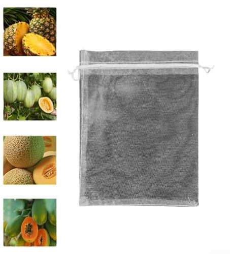 Lot de 100 filets en nylon pour couvrir les fruits individuels y compris les pommes, les poires, les prunes, les nectarines et les agrumes (13 x 18 cm)