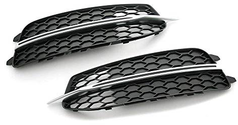 Original Audi S6 (C7 4G) Luftführungsgitter 2-teiliges Set Satinschwarz chrom Gitter