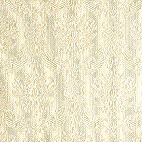 30x Lunch Servietten 33x33cm Elegance Pearl Creme Geprägt Hochzeit Tischdeko Kommunion Konfirmation Taufe Geburtstag Feier Jubiläum Fest