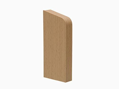 Primo Endstück links für Rohrverkleidung - Buche, 45 x 110 mm, 1 Stück | Hart-PVC, wasserfest & für Feuchträume, passend zur 110-mm-Heizrohrverkleidung, sauberer Abschluss links