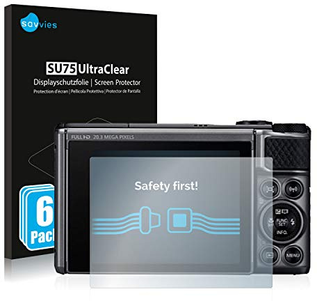 Savvies Protection Film compatible with Canon PowerShot SX730 HS | 6 Pack Clear Screen Protection Made in Germany Anti-Scratch Transparent Foil