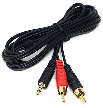 MainCore 1m Long 3.5mm Jack to 2 x RCA Twin Phono Y Plugs/Stereo Audio Cable Lead Cord (Available in 0.50cm, 1m, 1.5m, 2m, 3m, 5m, 10m, 15m, 20m) (1m)