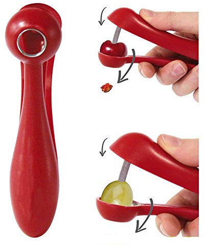 SECRETDRESSING - Denoyauteur a Cerise, Dénoyauteur Olives Pitter Noyaux Extracteur Raisins Cranberries Denoyautage avec Poignée Ergonomique