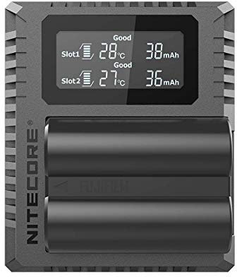 Nitecore FX3 Fujifilm W235 Hour Dual Slot Battery USB Charger