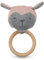 Sterntaler Strick-Greiffigur Hase mit Holz Greiffring, Alter: 0-36 Monate, Bio Baumwolle, Größe: 12,5 x 7 cm, Farbe: Rosa