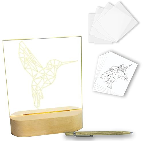 Crafts&Co® DIY Handschrift Nachrichtentafel | Leuchtende Transparente Notiztafel | Personalisierte Lampe | Illusionslampe | Komplettes DIY-Set