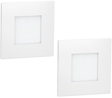 ledscom.de 2 Stück LED Treppenlicht/Wandeinbauleuchte FEX für innen und außen, eckig, 85 x 85mm, kaltweiß