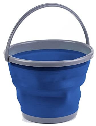 Hi-Gear Fold Flat 10 Litre Bucket with Carry Handle, Fully Collapsible Camping Bucket, Folding Camping Bucket, Ideal for Camping, Fishing and Household, Camping Equipment