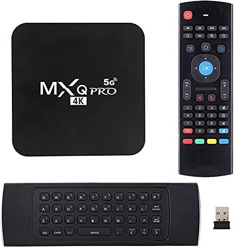 MXQ PRO 5G avec mini clavier sans fil Android 13.1 TV Box RAM 2 Go ROM 16 Go H.265 HD 3D Dual WiFi 2.4G/5.8G Quad Core Android Smart Box Home Set Top Player