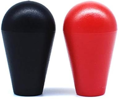 Arcity Arcade-Joystick ovaler Schlägerknauf, Kugelgriff, amerikanischer Stil, Schwarz und Rot, 2 Stück
