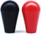 Arcity Arcade-Joystick ovaler Schlägerknauf, Kugelgriff, amerikanischer Stil, Schwarz und Rot, 2 Stück