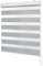 Ventanara® Doppelrollo Hellgrau mit Kassette Weiss Matt Duorollo Rollo Rolljalousie viele Größen (180 x 220 cm, Hellgrau/Kassette Weiss Matt)