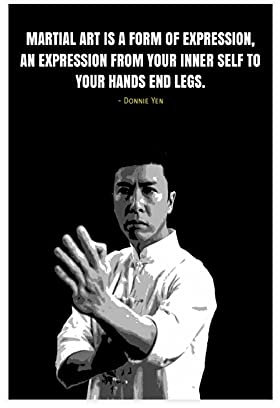 LKJHLK Filmposter Ip Man Donnie Yen, motivierendes Zitat, Leinwand, Schlafzimmer, Dekoration, Bilddrucke, Büro, Wohnheim, Raumdekoration, Geschenke, 50 x 75 cm