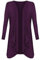 Ladies Hanky Hem Jersey Open Waterfall Boyfriend Women Plus Size Cardigan Top Full Long Sleeve Floaty Duster Jacket Coat Blazer UK (Purple, 26)