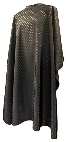 Kobe Professional Hairdressing Black Polka Dot Shimmer Gown - Water Resistant Salon Cape with Adjustable Neck