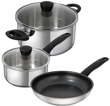 KUHN RIKON Classic - Batería de cocina (mango de 16 cm, cacerola de 20 cm y sartén de 24 cm, apta para inducción)