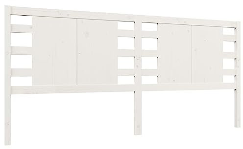 vidaXL Kopfteil Betthaupt Bettkopfteil für Bett Bettgestell Bettrahmen Holzbett Massivholzbett Schlafzimmer Weiß 206x4x100cm Massivholz Kiefer