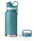 GrandTies 2 Lids Sports Stainless Steel Water Bottle– 32oz, Reusable Wide Mouth Vacuum Insulated Water Bottles, Travel Metal Canteen, Coldest Water Bottle for Men and Women (Atlantis Blue, 32oz)