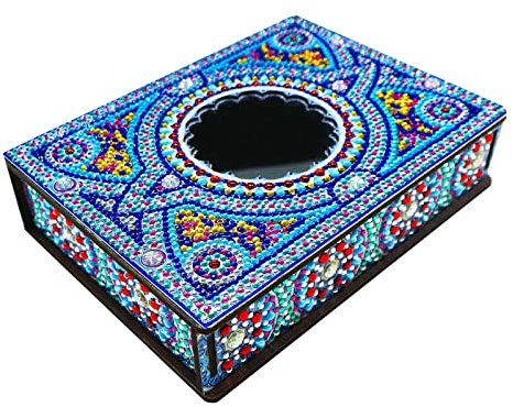 SM SunniMix Diamond Painting, Boîtes à Bijoux, DIY Diamant Peinture Boîte à Bijoux, Diamant Mosaïque Anneaux Collier Bracelet Organisateur Boîte De Rangement Coffret Cadeau, Styled