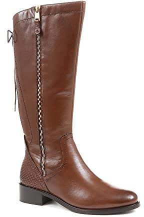 Pavers Leather Knee High Boots - Cognac Size 3