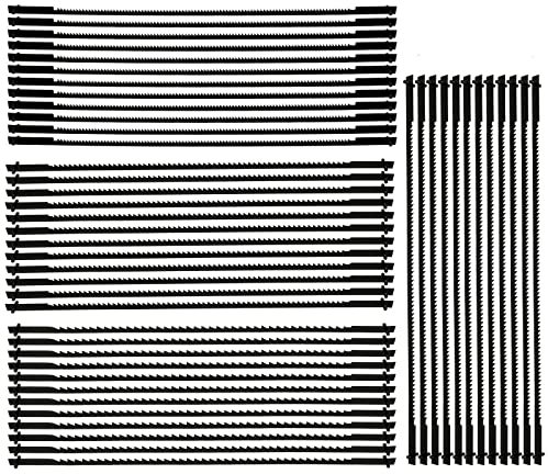48pcs Scroll Saw Blade Set 5'' 10/15/18/24 Teeth Pin End Scroll Saw SK5 Carbon Steel Coping Saw Blade Jig Saw Blades Woodworking Tool for Wood Metal Plastic Cutting
