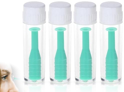 KAPSING 4 Stück kontaktlinsen einsetzhilfe, Einsetzhilfe für kontaktlinsen, Kontaktlinsen Sauger Weiche Linsen, Kontaktlinsen Hilfe zum Einsetzen mit Flasche