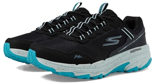 Skechers Women's GO Run Trail Altitude 2.0 Ravine, Black Leather/Aqua Trim, 3.5 UK