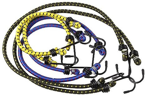 Vctitil 6 pezzi di Corde Elastiche con Molle Elastiche con Gancio, Tiranti Elastici per Campeggio, Escursionismo, Viaggi, Bagagli