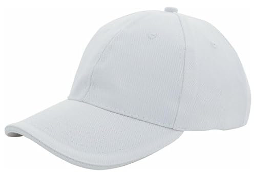 Benza Baseball Cap - Canvas-Baumwolle - 6 Paneele - Metallschnalle - Weiß, blank, XL