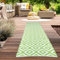 CARPETIA Outdoor Außen Teppich wetterfest Kunststoff Camping Vorzeltteppich Gartenteppich Balkonteppich Langer Läufer Rautenmuster grün-weiß 90 x 300 cm