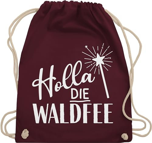Turnbeutel Rucksack - Karneval & Fasching - Taschen - Holla die Waldfee | Waldfee Kostüm - Unisize - Bordeauxrot - karnevalsbeutel faschings fee beuteltasche karnevalstasche karnevals feen tasche