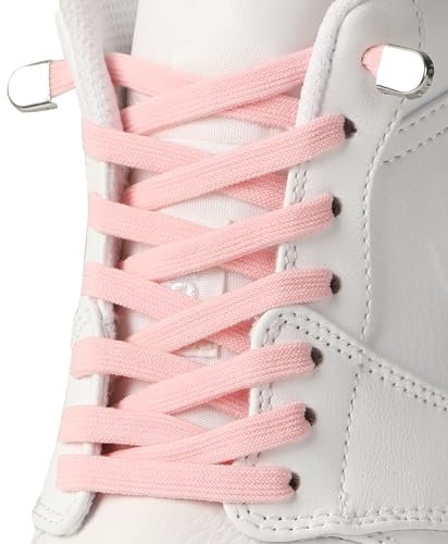 7STROBBS 2 Paires Lacets Élastiques pour Enfants et Adultes, Lacets Plats Sans Nœuds Avec Fermeture en Métal, 8mm Elastique Lacet pour Baskets et Chaussures Décontractées Rose