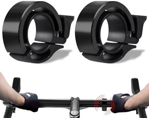 2 Pack Mini Compact Concealed Bicycle Bell,Fahrradklingel,Klingel Fahrrad,22-24 mm Handlebars,Innovative Aluminiumlegierung 100DB Klingel,Crisp and Loud Lightweight Yet Durable, Waterproof and