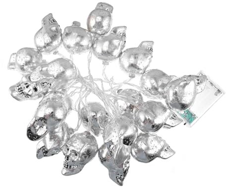 BCOATH 1satz Halloween Schädel Lichterkette Warme Weiße Lampen Ohne Batterie Deko Für Halloween-partys Gruseldesign Für Innen Und Außenbereich
