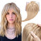 Elailite Haartopper für Frauen, Topper Extensions mit Fringe, 150% dichte Haarteile, Clip in 7 * 13cm Basis weich 16’’(40cm): 48g #12P613 Goldbraun＆Gebleichtes Blond