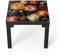 DEQORI Glastisch | schwarz klein 55x55 cm | Motiv Blütenpracht des Barock | ausgefallener Beistelltisch aus Glas | Hochglanz Couchtisch fürs Wohnzimmer | moderner Couch Tisch mit Design