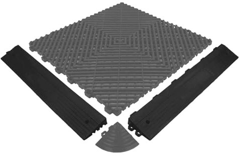 IYG Floor - Rampenstück männlich Garagenboden Belag Fliesen Garagen Boden Matten Werkstatt Kunststoff Belag Werkstattboden Klickfliesen Platte Garage Tile