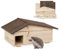 Relaxdays Igelhaus, Holz, Igelhotel mit Boden, 2 Kammern, Winterquartier für Igel, Garten, HBT: 24x46x33,5 cm, Natur